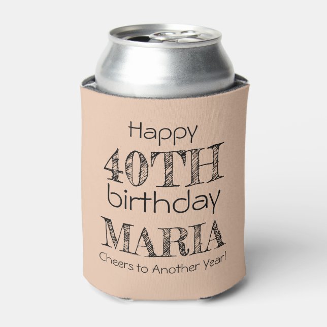 Porta-lata Muito Engraçado, Feliz aniversário de 40 anos Dese (Can Front)