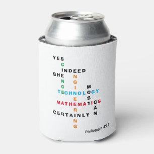 Porta-lata Mulheres em Palavra Cruzada STEM