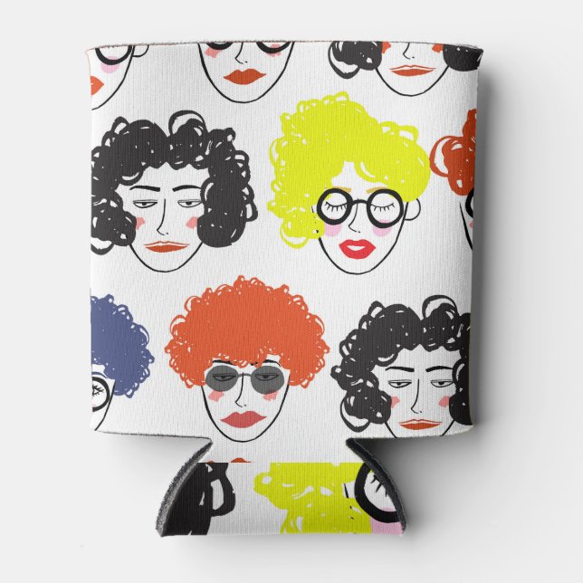 Porta-lata Multidão pessoas engraçada: design sem problemas. (Frente)