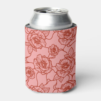 Porta-lata Murmurios de Rosa, Padrão Floral de Arte de Linha