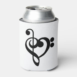 Porta-lata Musical Music Heart - Treble Bass Clef