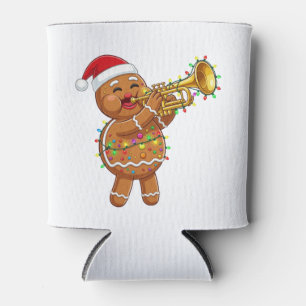 Porta-lata Músico Feliz de Biscoito de Gengibre Tocando Tromp