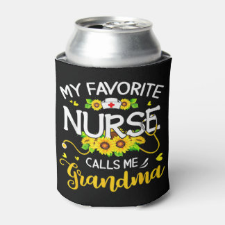 Porta-lata My Favorite Nurse Calls Me Grandma Sunflowers Moth