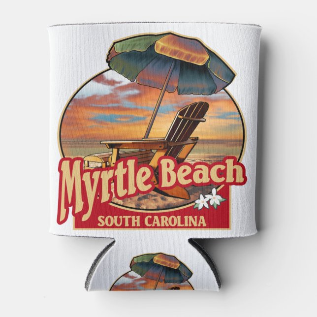 Porta-lata Myrtle Beach SC Beach Scene Design (Frente)