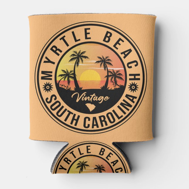 Porta-lata Myrtle Beach South Carolina Retro Sunset Souvenir (Frente)