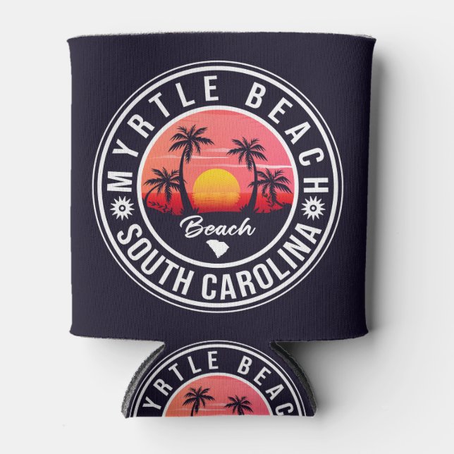 Porta-lata Myrtle Beach South Carolina Retro Sunset Souvenir (Frente)