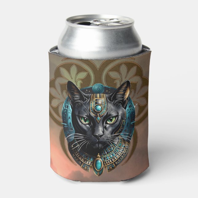 Porta-lata Mystical cat of Egypt, black as night, (Can Front)