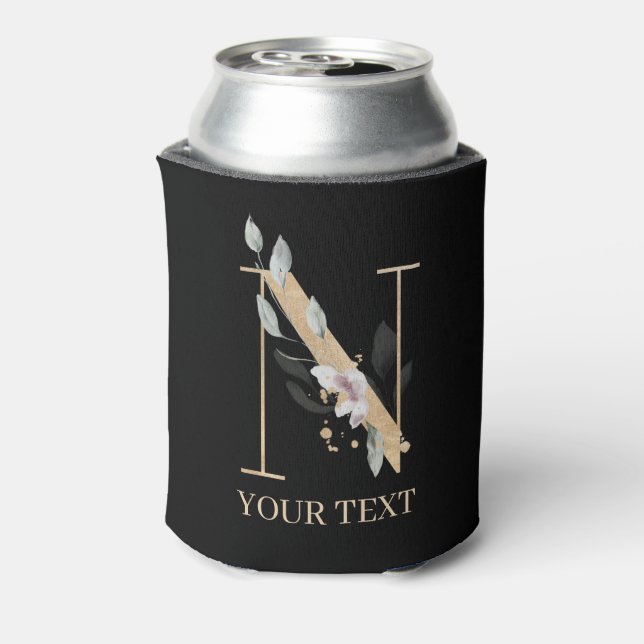Porta-lata N Monograma Floral Personalizado (Can Back)