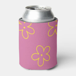 Porta-lata Na moda Floral Amarelo Roxo e Bebida Elegante