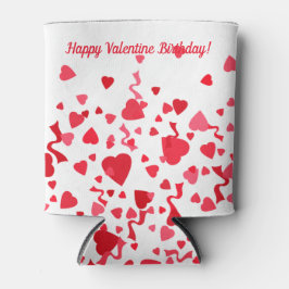 Porta-lata Namorados Birthday Red Confetti Hearts