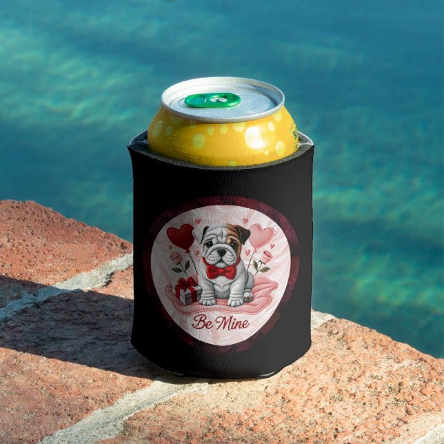 Porta-lata Namorados Inglês Bulldog Be Mine Holler (Piscina in situ)