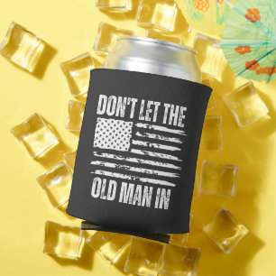 Porta-lata Não deixe o velho entrar Bandeira americana vintag
