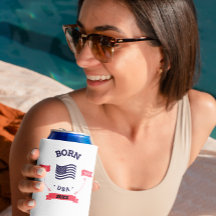 Nascer personalizado no Patriótico Can Cooler dos