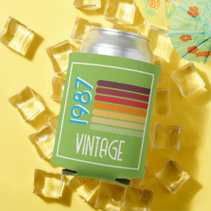 Porta-lata Nascido em 1987 Vintage Listra Aniversário de 40 a