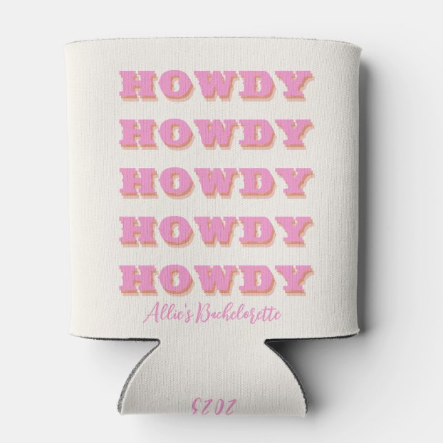 Porta-lata Nashville Bachelorette Howdy Howdy Howdy Pink (Traseira)