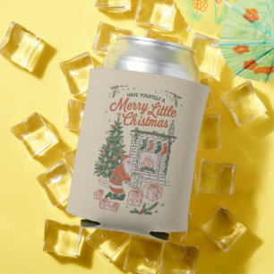Porta-lata Natal Antigo Retro Papai Noel Presentes Feriado