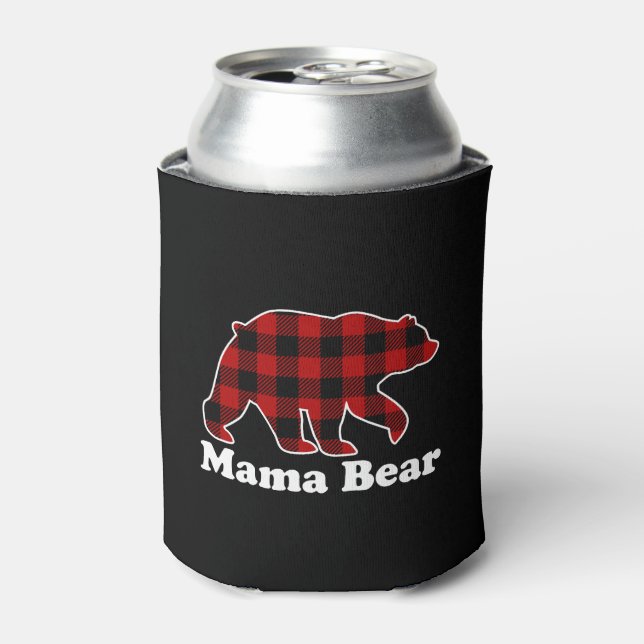 Porta-lata Natal da Xadrez Mama Bear Buffalo (Can Front)