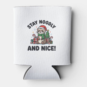 Porta-lata Natal divertido de furão Fique Noodly e Bom