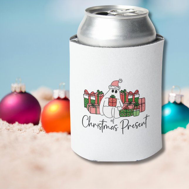 Porta-lata Natal Divertido Fofo (Cute Funny Humor Colorful Ghost Of Christmas Can Cooler)