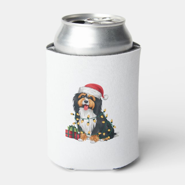 Porta-lata Natal do Cachorro de Santa Hat Havanese (Can Front)