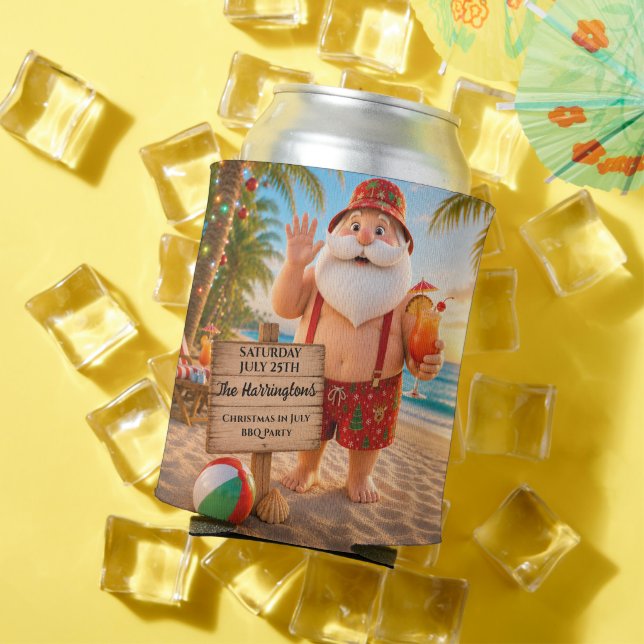 Porta-lata Natal em Julho Churrasco Familiar (Verão in situ)