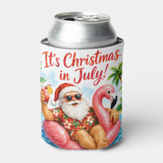 Porta-lata Natal Em Julho Papai Noel Flamingo Havaiano Divers