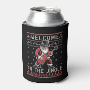 Porta-lata Natal Rockeiro de Rock n Roll Papai Noel Ugly Chri