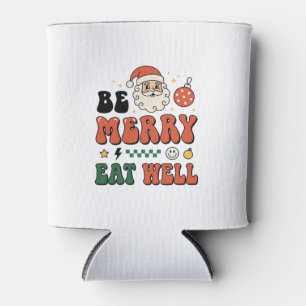 Porta-lata Natal Seja Alegre Coma Bem Design de Papai Noel
