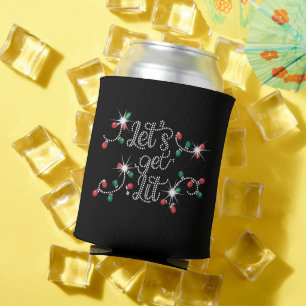 Porta-lata Natal Vamos Ficar Brilhantes Rhinestone Mega Brilh