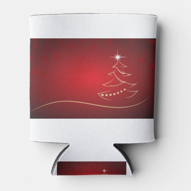 Porta-lata Natal Vermelho Natal Árvore Feliz Natal (Frente)