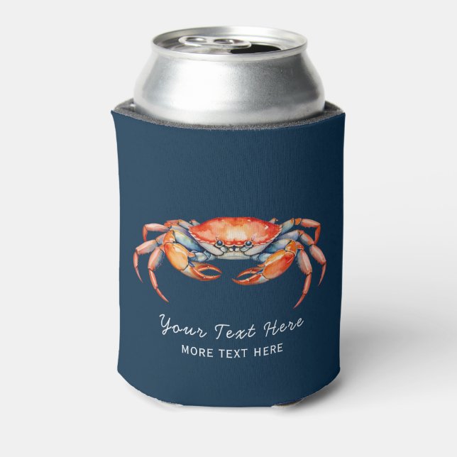 Porta-lata Náutica Personalizada Crab Summer Beach (Can Back)