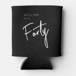 Porta-lata negro clássico dos aniversário de 40 anos