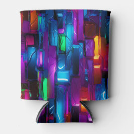 Porta-lata Neon Blacklight Abstrato, vidro retido