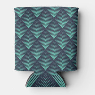 Porta-lata Neon Blue Op-Art Chevron.