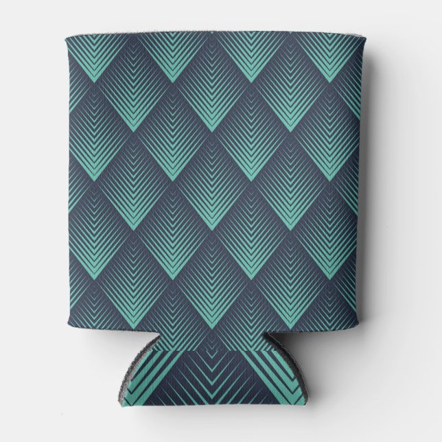 Porta-lata Neon Blue Op-Art Chevron. (Frente)