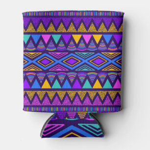 Porta-lata Neon Blue: Padrão Navajo Tribal
