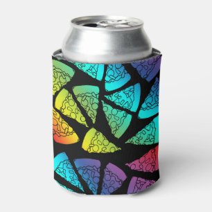 Porta-lata Neon Rainbow Pizza Lover
