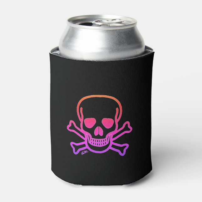 Porta-lata Neon Skull Black pode resfriar (Can Front)