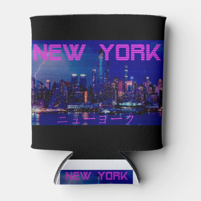 Porta-lata New york Vaporwave Retro (Frente)