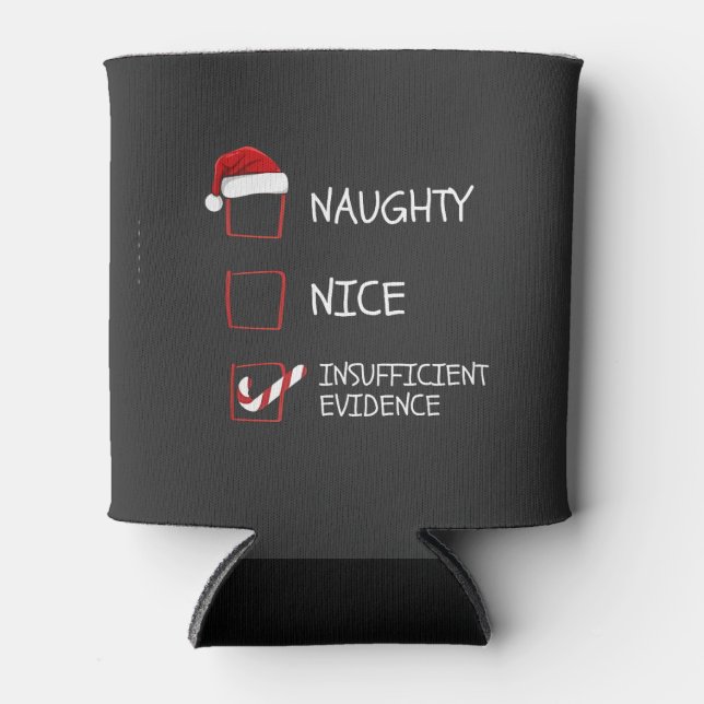 Porta-lata Nice Naughty Insufficient Evidence Santa Christmas (Frente)