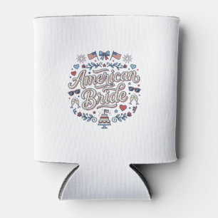 Porta-lata Noiva Americana Desenho Vetorial de Casamento Patr