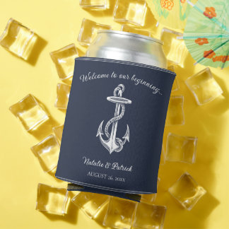 Porta-lata Noiva Azul Marinho Âncora Nautica
