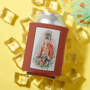 Porta-lata Noiva de Vermelho no Casamento Chinês em Xangai