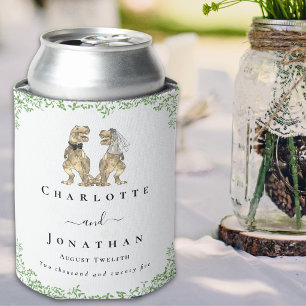 Porta-lata Noiva e Noivo Dinossauros Casamento Personalizado