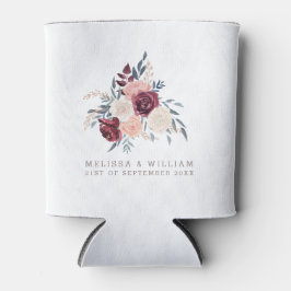 Porta-lata Noiva Floral Burgundy e Casamento de Noite de Groo