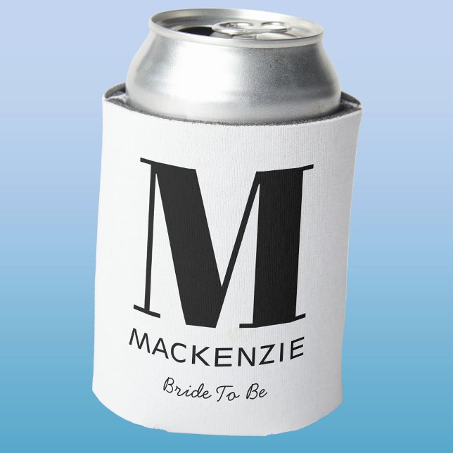 Porta-lata Noiva para ser o nome do monograma (Bride to Be monogram name personalized can cooler)