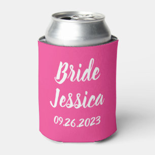 Porta-lata Noiva Rosa Elegante Presentes de Casamento com Let