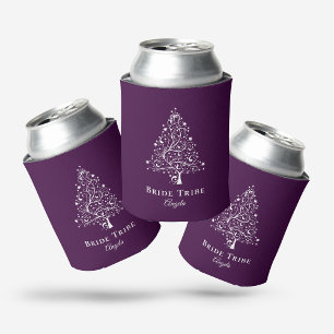 Porta-lata Noiva Tribo Elegante Casamento de Inverno Roxo