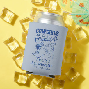 Porta-lata Noivas Western Cocktails Cowgirl Desenhada à Mão