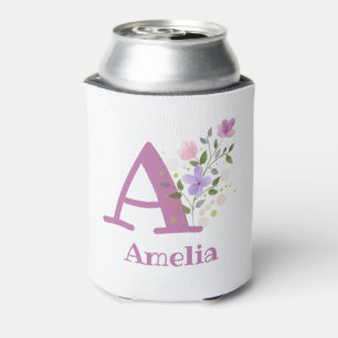 Porta-lata Nome Amelia com um Desenho Floral